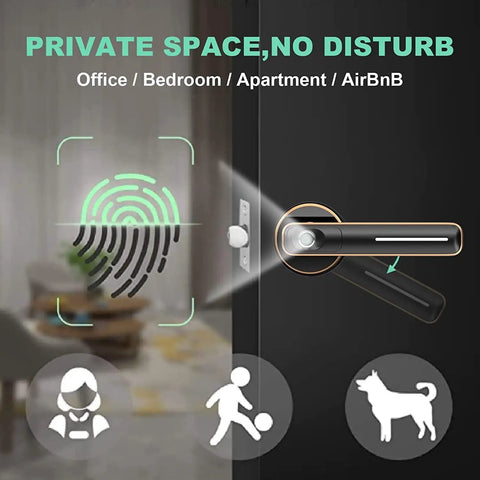 Smart Fingerprint Door Lock Biometric Keyless Entry With Handle, One Motion Unlock In Just 0.1 Seconds, No Wires Needed, Fits Standard Doors, Perfect For Homes, Apartments, Offices, And Hotels