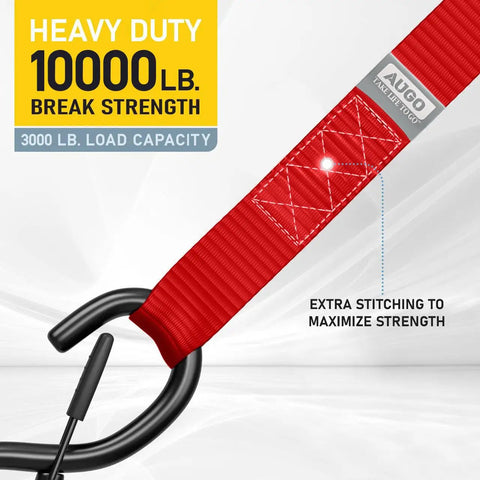 Heavy Duty Soft Loop Anchors Pack Of 6 For Tie Down Straps And Ratchet Hooks 1.5 Inch By 17 Inch, 3000 Pound Load Capacity and 10000 Pound Break Strength