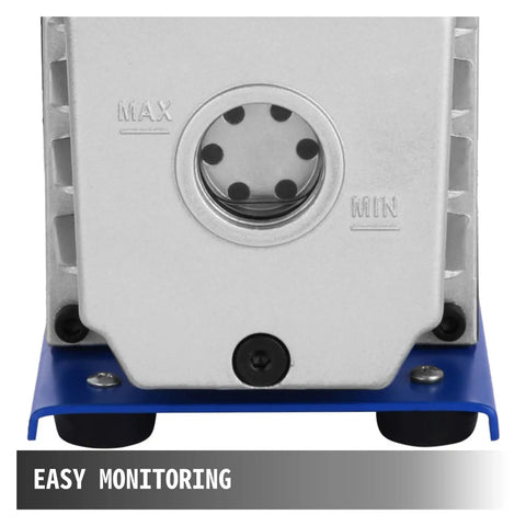 Heavy Duty 3 CFM Single Stage Vacuum Pump For HVAC Refrigeration Gauges. Portable A/C Repair Tool With Shock Proof Base And Copper Motor. Ideal Radiator Service For Auto Shops And Pros Who Want Smooth Operation