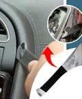 Person using heavy duty metal crowbar from Stainless Steel Skid Plate For Car Interior And Exterior Protection kit