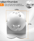 White Golf Ball Marker Template For Rapsodo MLM2PRO Mobile Launch Monitor, featuring precise design dimensions for alignment