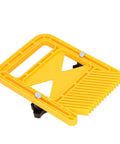 Shop Tough Woodworking Featherboard Kickback Slayer For Table And Band Saws Lock Down Workpieces Secure Hand Protection Tight Grip Yellow Heavy Duty Plastic Duo Pack side view of yellow featherboard clamp for woodworking.