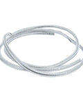 72 Inch Long Chrome Wire Loom Heavy Duty One Half Inch Diameter With Corrugated Polypropylene Construction shown coiled