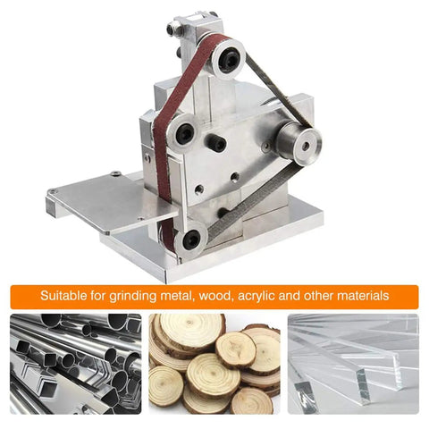 110V Mini Belt Sander Polisher With 9000 RPM, Dual Bearing Dust Guard, Edge Sharpener, Includes 10 Abrasive Belts For Metal Wood Acrylic
