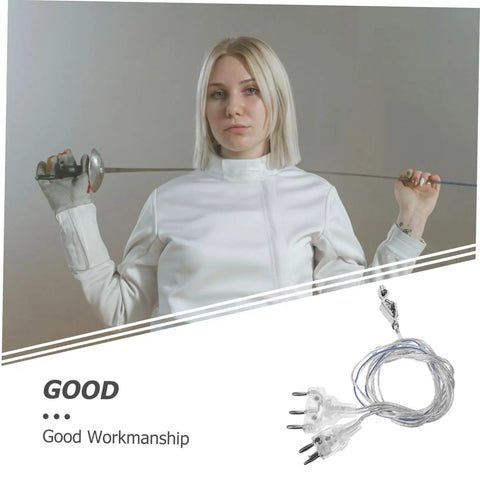 Foil Fencing Hand Wire Cord For Training And Competition Lightweight Portable Electric Conductivity Cable with fencer in action