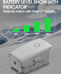 DJI Mavic Air 2S Battery 3500mAh 11.5V with charge level indicator against mountain background.