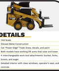 1 64 Scale Cat Skid Steer Loader And 297D2 Compact Track Loader Set With Diecast Metal Construction features and details