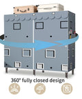 Hella Spacious Portable Wardrobe Closet With Reinforced Metal Frame And Dual Hanging Rods Quick Assembly Clothes Organizer With Airy Fabric Cover For Cozy Bedroom Gear Storage Green 360° closed design with storage boxes on top.