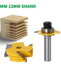 Top Notch 2 Piece Slot Cutter Router Bit Set With Stacked And Bearing Guided 3 Wing Cutters Comes In 8mm Or 12mm Shank Options for woodworking.