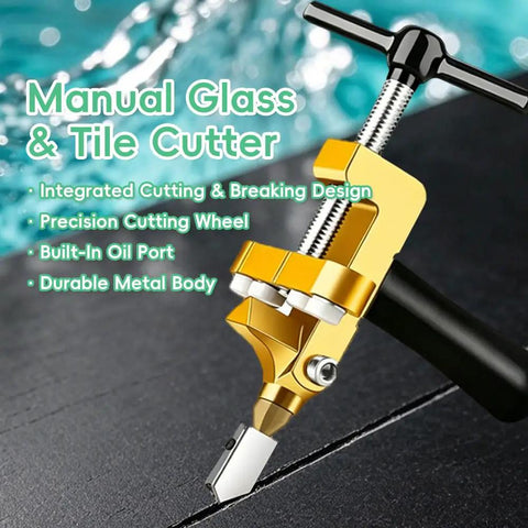 All In One Glass And Tile Cutter Kit With T Handle And Breaker Pliers on ceramic tile