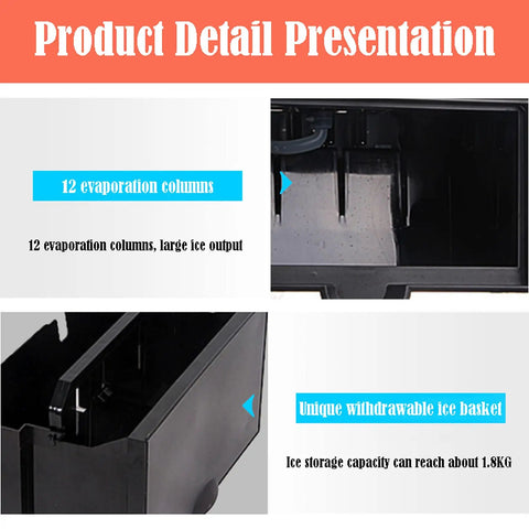 12 evaporation columns and removable ice basket showcase of Game Changing Countertop Ice Maker That Cools Drinks Fast With Soft Chewy Nugget Ice Portable Slim Design And Zero Drama Auto Self Cleaning For Home Bars Offices Restaurants.