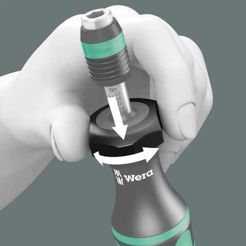 Hand using Kraftform 7445 Hex Torque Screwdriver With One Hand Quick Release Chuck One Quarter Inch Head And Variable Torque