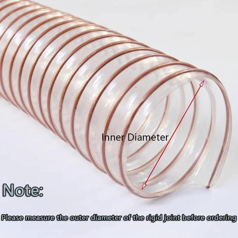 Battle Tested Flexible Vacuum Hose Heavy Duty Pu Dust Collection Tubing Woven With Steel Wire measuring inner diameter for precision