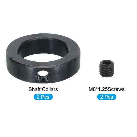 1 Inch Bore Carbon Steel Shaft Collar Set Screw Style Clamping Collars Black 2 Pcs with M8x1.25 Screws Workhorse Build