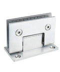 Ridiculously Tough Two Pack 304 Stainless Steel Frameless Glass Door Hinges with smooth finish for shower use.