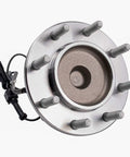 Roll Smooth With These Heavy Duty Front Wheel Hub Bearing Kits 2 Piece Set For 2018 To 2021 Chevy Express 3500 GMC Savana showing a steel wheel hub with six bolts.