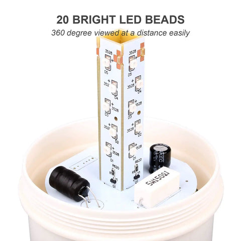 Heavy Duty Red Led Rotating Strobe Beacon Warning Light Delivering Blazing Swirl Action For Industrial Emergency Alarms And Big Job Site Safety Direct Screw On 12V Dc Setup