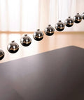 Newton's Cradle Desk Toy With Wooden Base And Metal Beads, Classic Kinetic Swinging Science Gadget For Office Decor, 12 Beads