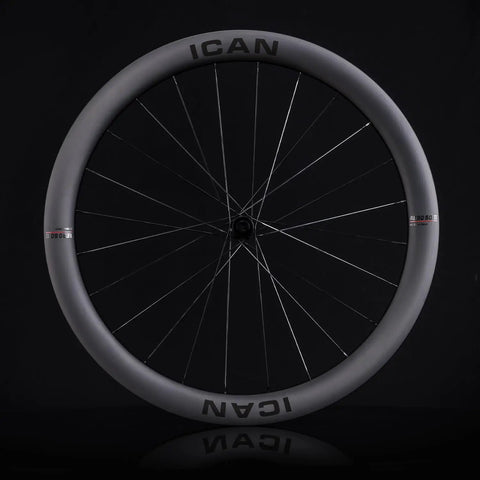 Aero 50 II Disc Carbon Road Bike Wheelset 700C Lightweight 1254g Aero Wheels With 23mm Wide Rim For Speed And Racing XDR Freehub Compatible Built For Triathlon And Pro Road Racing showing front view