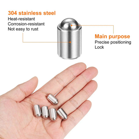5 Pcs Ball Point Spring Plungers Stainless Steel 10Mm Diameter 13Mm Length 23 Newtons Force heavy-duty precision beads in hand.