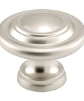 Bi-Fold Door Knob Replacement Diecast Satin Nickel Plated With Wide Base For Hollow Doors One And Eleven Sixteenths Inch OD