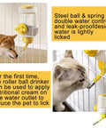 Hanging Gravity Pet Feeder Auto Water Dispenser No Drip Drinking Bowl Cage Mounted Food Dish For Dogs Cats Rabbits Heavy Duty Pp Plastic 37 Oz And 33 Oz Capacity Green Paw Friendly Chow Station with dog and cat drinking.