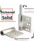 Rock Solid 5 Inch Stainless Steel Flag Hinge With Detachable Pin And 360 Degree Smooth Swing Heavy Duty Rust Busting Heat Resistant Door Hardware Built Tough For Any Weekend Warrior close-up of solid stainless steel hinge with metal shaft
