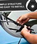 Tesla Cybertruck Wiper Hole Cover Pad Keeps Dang Leaves At Bay Snug Fit Reservoir Shield Blocks Nasty Debris And Rain To Stop Motor Jamming For Smooth Sailing Drives Through Every Season installation process with hands adjusting wiper.