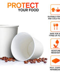 White Disposable Paper Coffee Cups With Lids 24 Oz 50 Count For Hot Beverages Tea Espresso Cocoa To Go Drink Containers