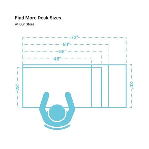 Smooth Electric Adjustable Standing Desk For Home Office Crafted With Heavy Duty Steel Frame dimensions chart for different sizes.