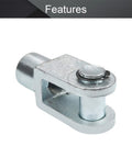 Air Cylinder Rod Clevis End Y Connector 97mm Length M20x1.5 Female Thread Heavy Duty Iron Joint For Pneumatic Cylinders Rugged Build Easy Install Pro Grade Y Linkage For Industrial Systems, silver iron clevis
