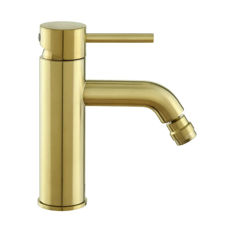 Ivy Bidet Faucet Brushed Gold Solid Brass Build Easy One Hole Install 1.2 GPM Flow Single Handle Hot Cold Control Slick Modern Bath Fixture