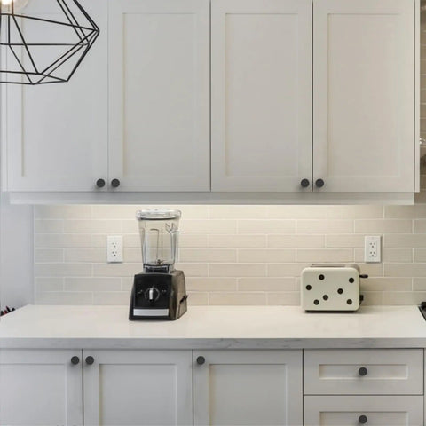 10 Pack Matte Black Kitchen Cabinet Knobs For Cabinets And Drawers, Dope Modern Hardware Upgrade, Easy Install, Durable Pull Handles For Kitchen And Bathroom Renovations on white cabinets
