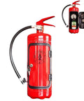 Fire Extinguisher Shaped Liquor Dispenser Mini Metal Bar Accessory with lock, showing open and closed views.