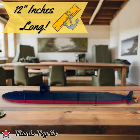 Six 12-Inch Submarine Model Set For Desk Display And Collectors Alike Featuring U-Boat, Sturgeon, Typhoon displayed on desk