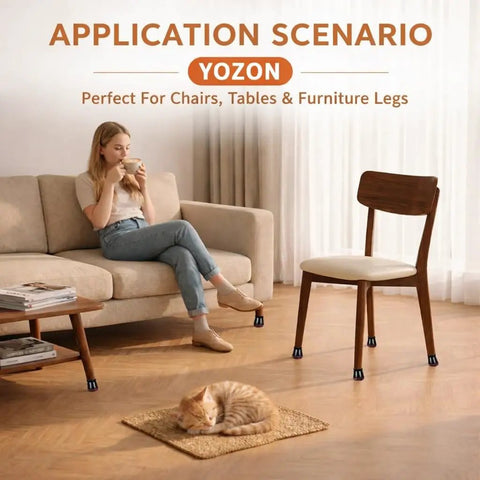 Stretchy Chair Leg Floor Protectors With Felt Bottoms And Silicone Caps For Hardwood Floors, No Scratch, Noise Reduction, Secure Fit For Round Chair Legs 3/4 To 1-3/16 Inches, 16 Pack Black