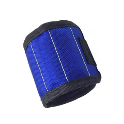Magnetic Wristband Tool Holder With Strong Magnets Adjustable Oxford Fabric Wrist Belt Keeps Screws Nails Drill Bits In Place For Hands Free Work No Drop In Tight Spaces blue