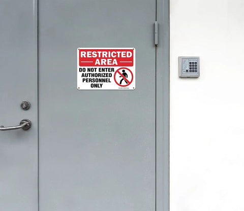 Restricted Area Do Not Enter Authorized Personnel Only Sign 2 Pack 10 By 7 Inches Aluminum Rust Free.040 Thick UV Protected Waterproof