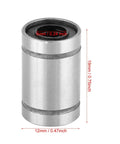 Ultra Quiet Linear Motion Ball Bearing Bushing Set 6mm LM6UU For 3D Printer And CNC Parts, single steel bearing, side view