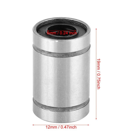 Ultra Quiet Linear Motion Ball Bearing Bushing Set 6mm LM6UU For 3D Printer And CNC Parts, single steel bearing, side view