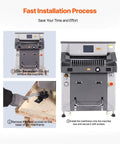 Electric Hydraulic Paper Cutter Built For Busy Print Shops And Mailrooms, Beefy Heavy Duty High Volume Cutter With A 26 Inch Cutting Width And 80 Mm Depth, 7 Inch Touchscreen Control Delivers Precise Fast Trimming Of Up To 800 Sheets In One Pass. fast installation steps