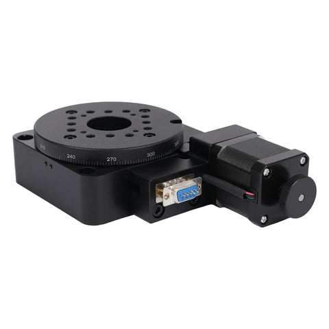 360 Degree Electric Optical Rotating Platform Workhorse Rotary Table Motorized Rotation Stage 100 Millimeter High Precision Bearing Scale