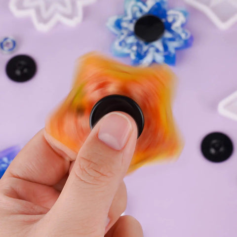 Person spinning a DIY mod using Fidget Spinner Bearings With Caps 24 Pack Chrome Steel Craft Set For DIY Mods High Speed MR137