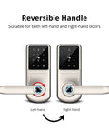 5 In 1 Dope Smart Fingerprint Door Lock For Front Door With App Control And Virtual Password, reversible handle display