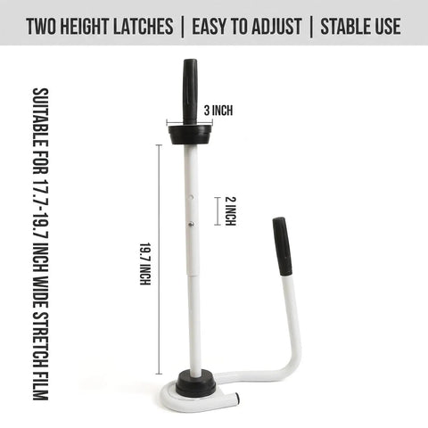 Beefy Heavy Duty Stretch Wrap Dispenser Adjustable Handheld Packaging Film Holder with Stable U Shaped Base, 17.7-19.7 inch fit