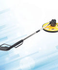 Tyenaza Mechanical Range Measuring Wheel 9999ft 10cm Accuracy Distance Measuring Roller with a yellow wheel and silver handle.