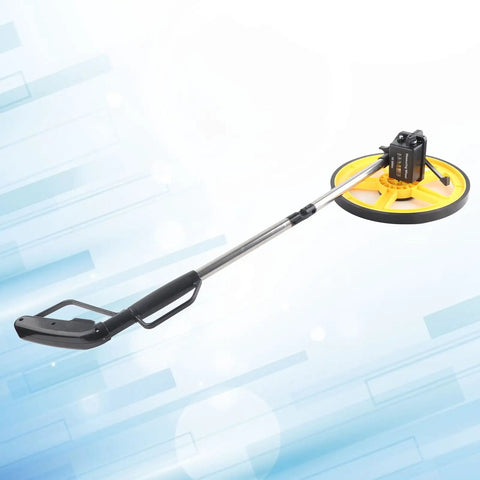 Tyenaza Mechanical Range Measuring Wheel 9999ft 10cm Accuracy Distance Measuring Roller with a yellow wheel and silver handle.