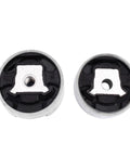 Close-up of two round engine mounts from Beefed-Up Engine And Transmission Mount Kit For 2005-2018 Jetta 2.5L L5 Rabbit 2006-2009 L5 2.5L.