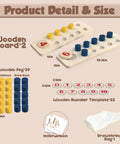 Hands On Counting Peg Board Montessori Toy For Kids Aged 3 4 5 6 Wooden math manipulatives detail with pegs and boards