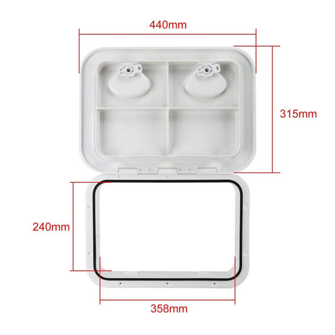 Rectangular Boat Hatch Cover 17-1/4 By 12-3/8 Inches Weatherproof Heavy Duty Deck Lid With 180 Degree Hinge Non Slip Surface Durable ABS